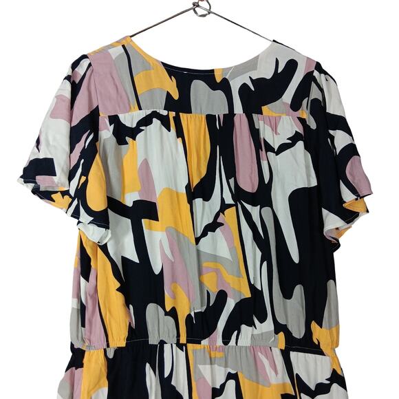 Lascana for Venus Maxi Dress XL Colorful Dress Elastic Waist Yellow and Black - Picture 5 of 12